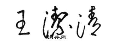 骆恒光王洁清草书个性签名怎么写