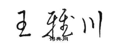 骆恒光王雅川草书个性签名怎么写