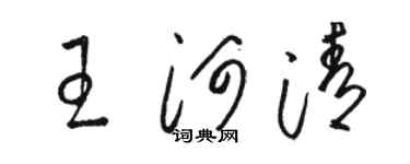 骆恒光王河清草书个性签名怎么写