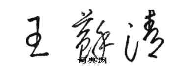 骆恒光王苏清草书个性签名怎么写