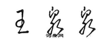 骆恒光王泉泉草书个性签名怎么写