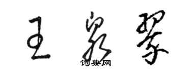 骆恒光王泉翠草书个性签名怎么写