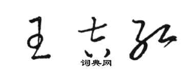骆恒光王吉红草书个性签名怎么写