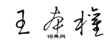 骆恒光王本权草书个性签名怎么写