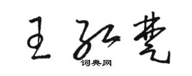 骆恒光王红楚草书个性签名怎么写