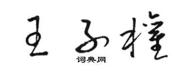 骆恒光王子权草书个性签名怎么写