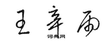 骆恒光王辛雨草书个性签名怎么写