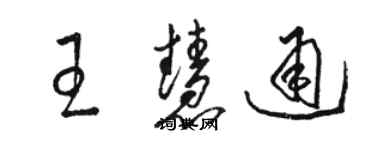 骆恒光王慧通草书个性签名怎么写