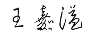 骆恒光王嘉溢草书个性签名怎么写