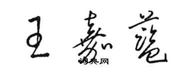 骆恒光王嘉蓝草书个性签名怎么写