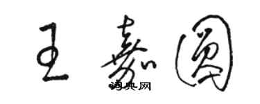 骆恒光王嘉圆草书个性签名怎么写