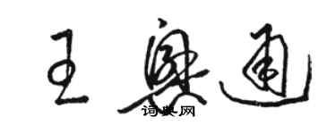 骆恒光王兴通草书个性签名怎么写