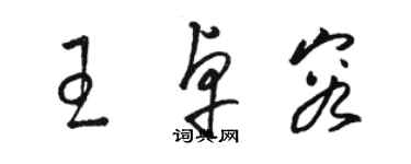 骆恒光王卓容草书个性签名怎么写