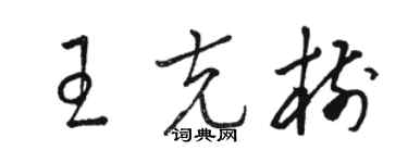 骆恒光王克树草书个性签名怎么写