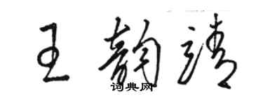 骆恒光王韵靖草书个性签名怎么写