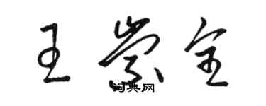 骆恒光王崇全草书个性签名怎么写
