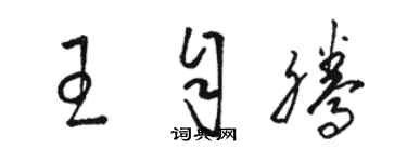 骆恒光王自腾草书个性签名怎么写