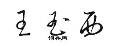 骆恒光王玉西草书个性签名怎么写