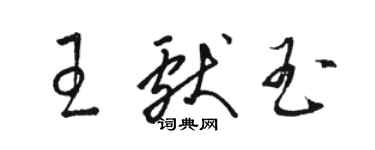 骆恒光王献玉草书个性签名怎么写