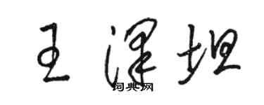 骆恒光王泽坦草书个性签名怎么写