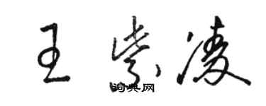 骆恒光王紫凌草书个性签名怎么写