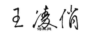 骆恒光王凌俏草书个性签名怎么写
