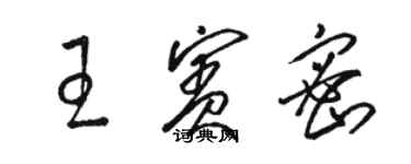 骆恒光王宾密草书个性签名怎么写