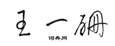 骆恒光王一硼草书个性签名怎么写
