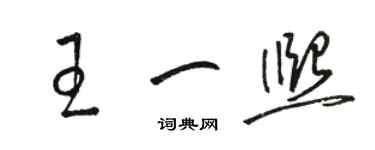骆恒光王一熙草书个性签名怎么写