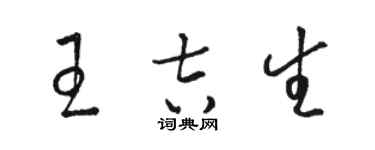 骆恒光王吉生草书个性签名怎么写