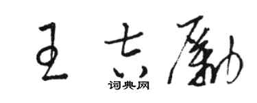 骆恒光王吉励草书个性签名怎么写