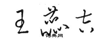 骆恒光王蕊吉草书个性签名怎么写