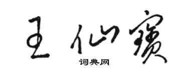 骆恒光王仙宝草书个性签名怎么写