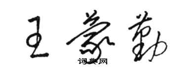 骆恒光王蒙勤草书个性签名怎么写