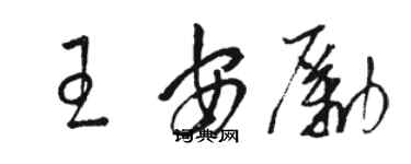 骆恒光王安励草书个性签名怎么写