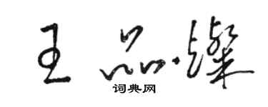 骆恒光王品灿草书个性签名怎么写