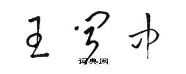 骆恒光王闻中草书个性签名怎么写