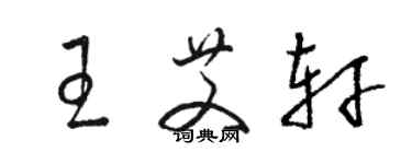 骆恒光王艾轩草书个性签名怎么写