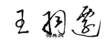 骆恒光王羽迁草书个性签名怎么写