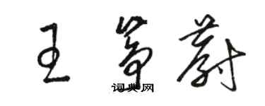骆恒光王筝蔚草书个性签名怎么写