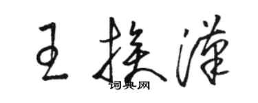 骆恒光王挨汉草书个性签名怎么写