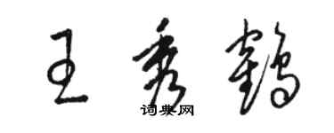 骆恒光王秀鹤草书个性签名怎么写