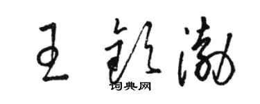 骆恒光王钦渤草书个性签名怎么写