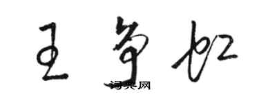 骆恒光王争虹草书个性签名怎么写