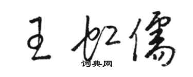 骆恒光王虹儒草书个性签名怎么写