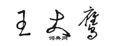 骆恒光王大鹰草书个性签名怎么写