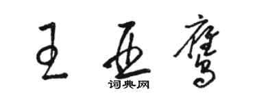 骆恒光王亚鹰草书个性签名怎么写