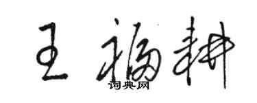 骆恒光王福耕草书个性签名怎么写