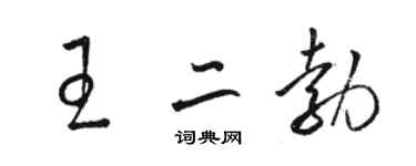 骆恒光王二勃草书个性签名怎么写