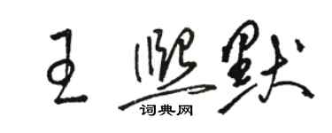 骆恒光王熙默草书个性签名怎么写